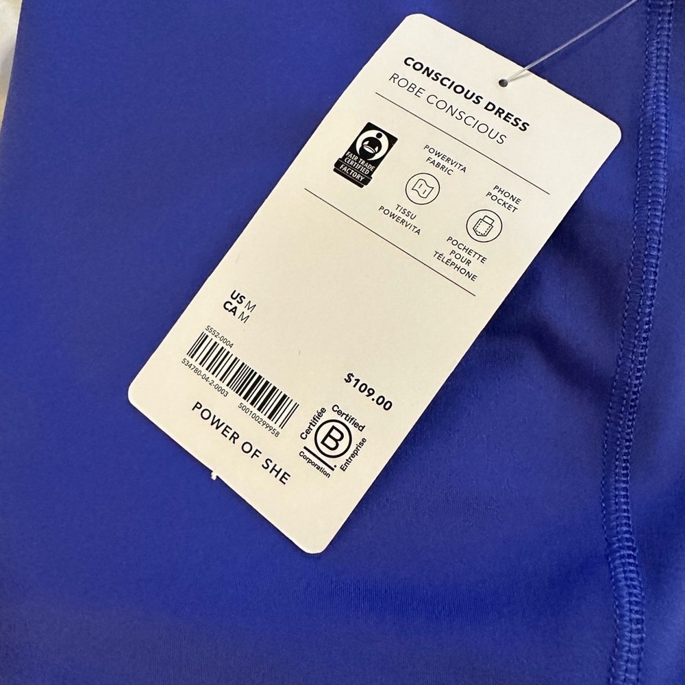 NWT Athleta Blue Athletic Dress with Phone Pocket